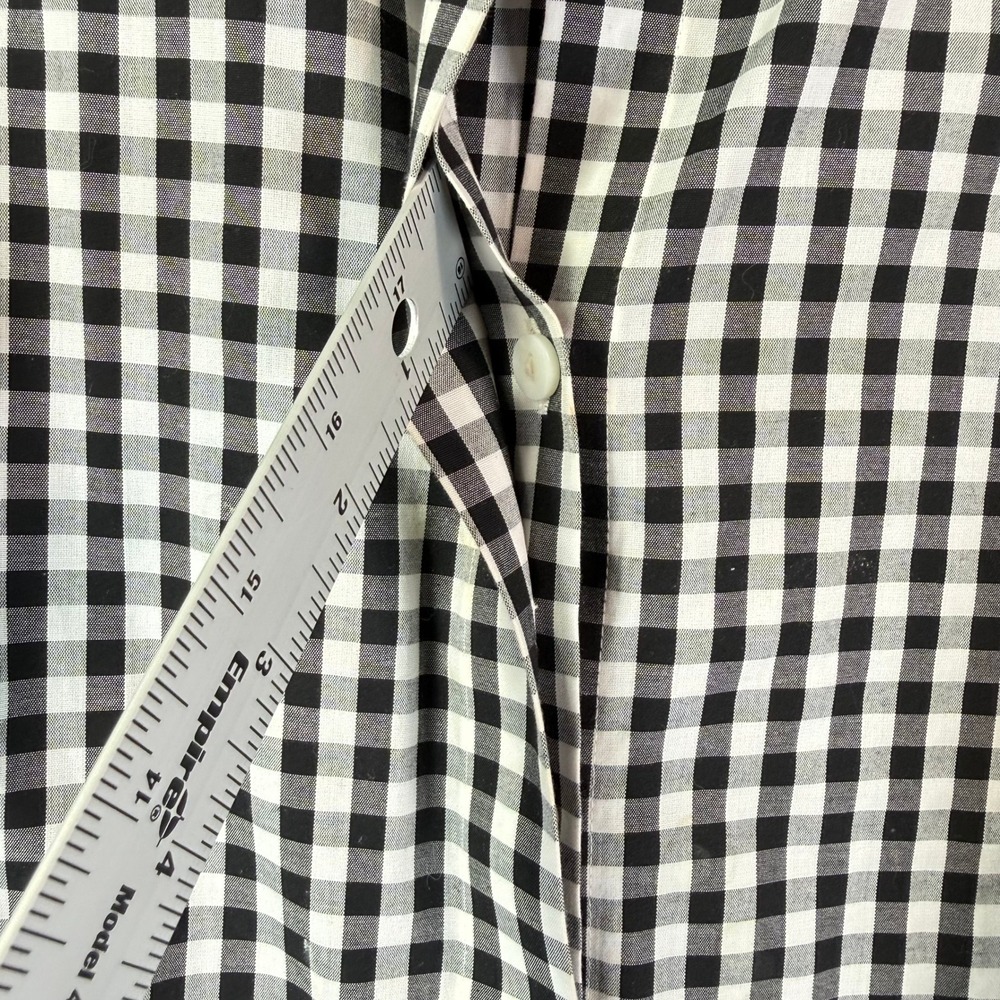 Chico's Button Down Shirt Women 3 Black White Gingham Striped Office Preppy - Picture 10 of 10